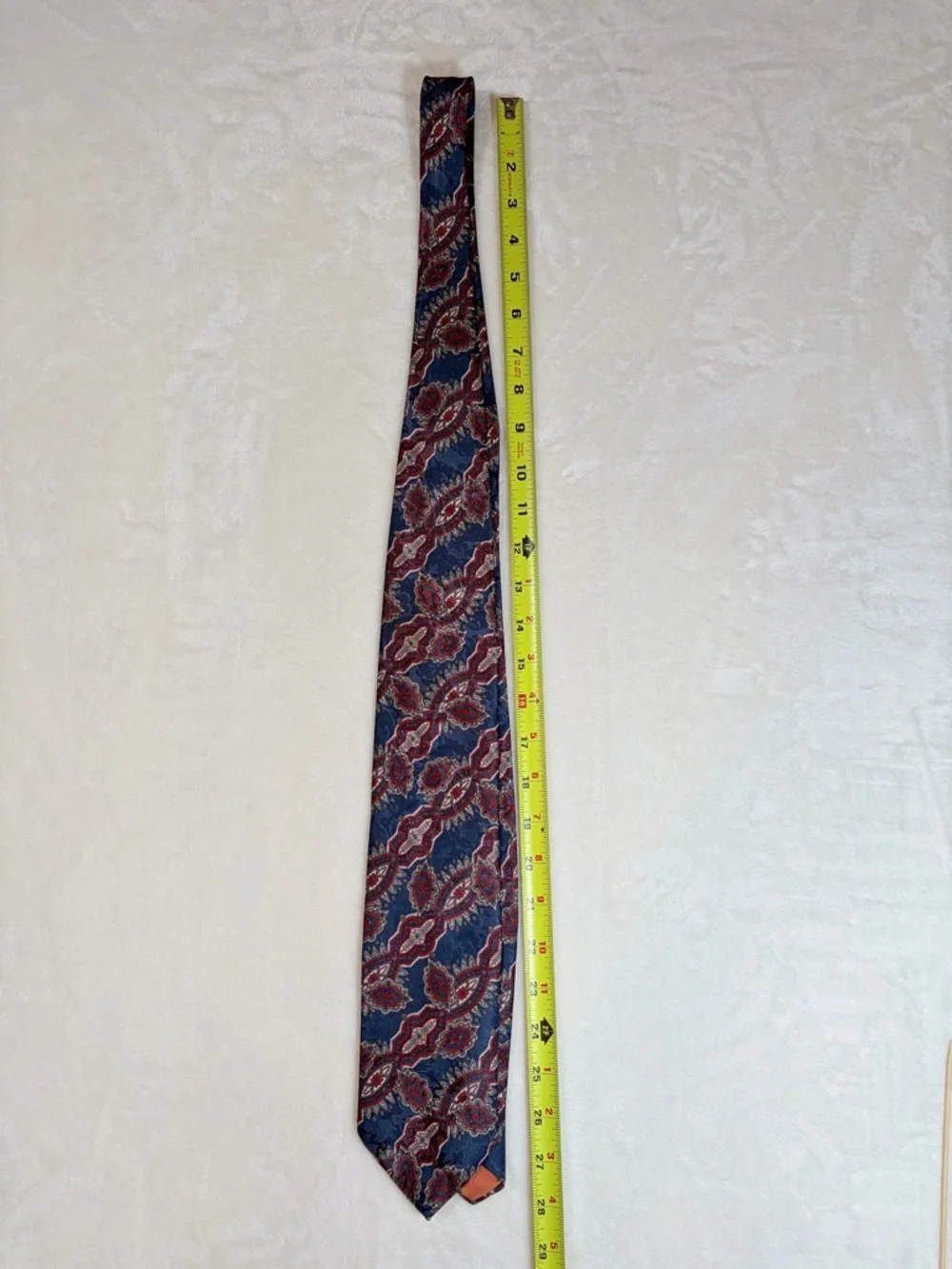 Christian Dior Men's Paisley Blue Red Gray Silk Classic‎ Woven Tie